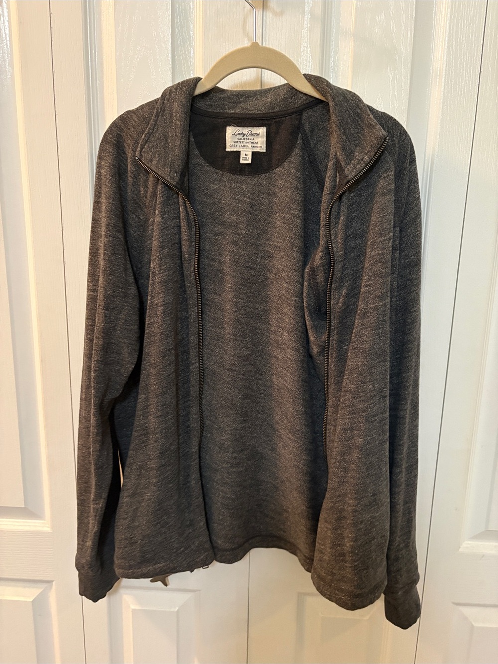 Lucky Brand Dark Heather Gray Knit Sweatshirt